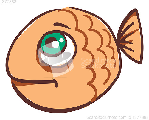 Image of Round fish, vector or color illustration.