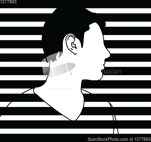 Image of Stroke portrait, vector or color illustration.