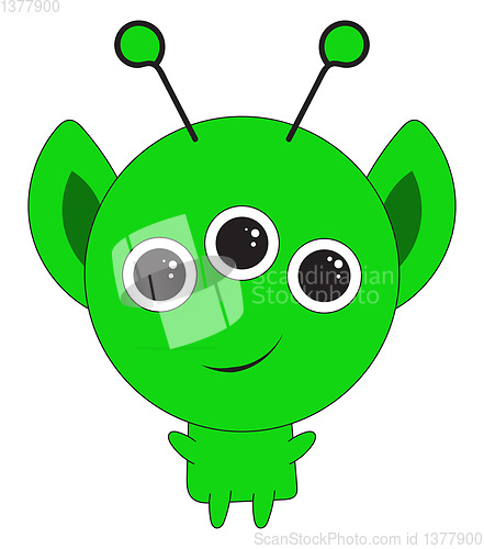 Image of Image of alien, vector or color illustration.