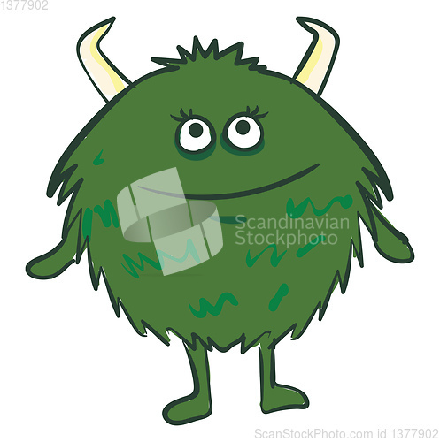 Image of Green color monster, vector or color illustration.