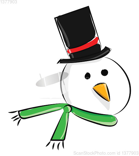 Image of Snowman head, vector or color illustration.