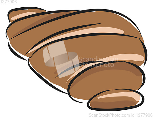 Image of Image of croissant from the front , vector or color illustration