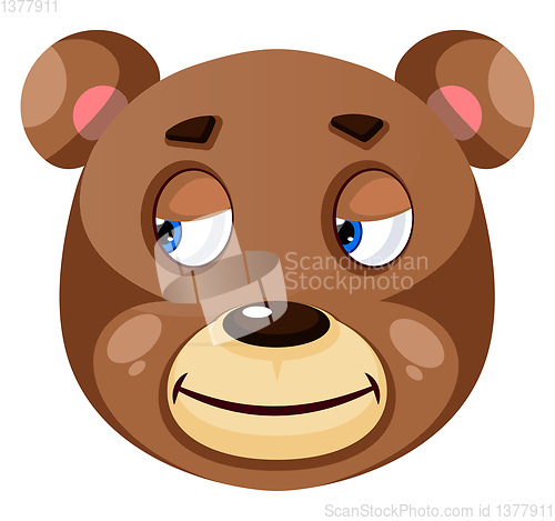 Image of Bear is feeling relief, illustration, vector on white background