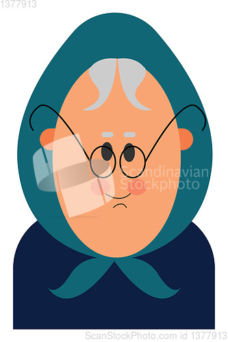 Image of Old woman, vector or color illustration.