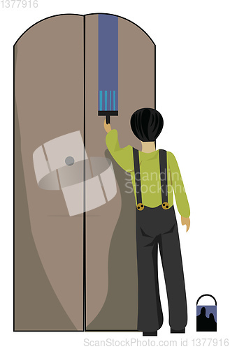 Image of A house painter, vector or color illustration.