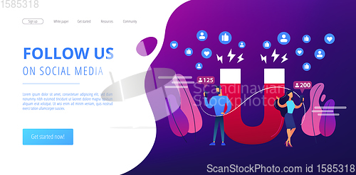 Image of Attracting followers concept landing page