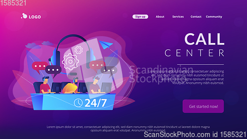 Image of Call center concept landing page.