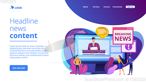 Image of Hot online information concept landing page