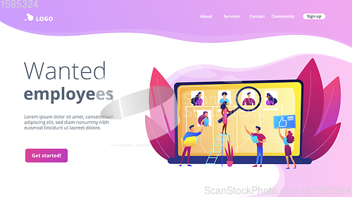 Image of Wanted employees concept landing page