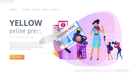 Image of Yellow press concept landing page