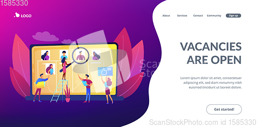 Image of Wanted employees concept landing page