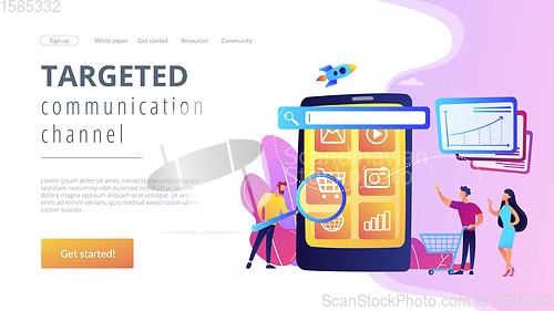 Image of Mobile media optimization concept landing page