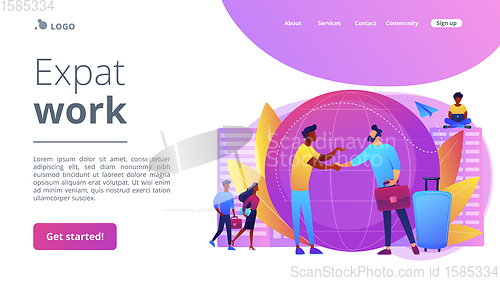Image of Expat work concept landing page