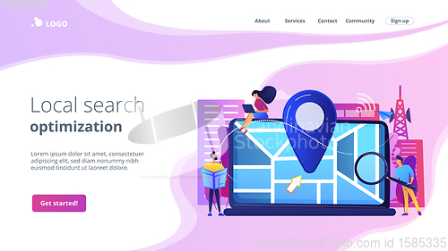 Image of Local search optimization concept landing page