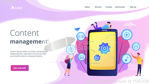 Image of Mobile content concept landing page