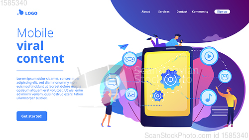 Image of Mobile content concept landing page