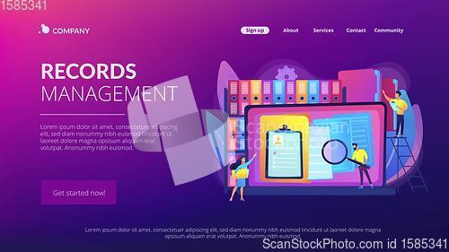 Image of Records management concept landing page