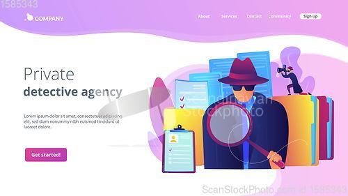 Image of Private investigation concept landing page