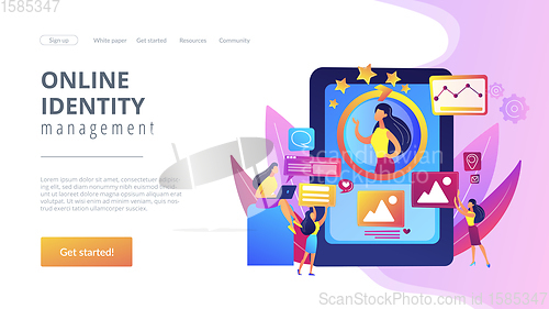Image of Online identity management concept landing page
