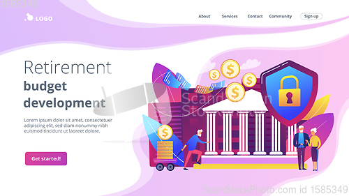 Image of Retirement investments concept landing page.