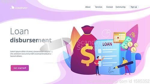 Image of Loan disbursement concept landing page