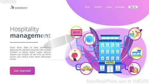 Image of Hospitality management concept landing page