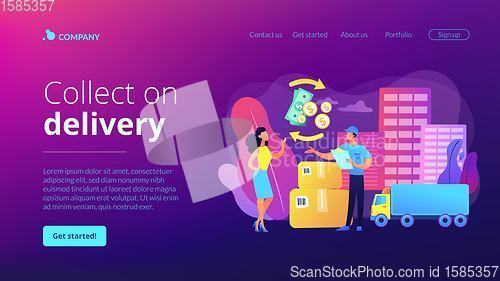 Image of Cash on delivery COD concept landing page