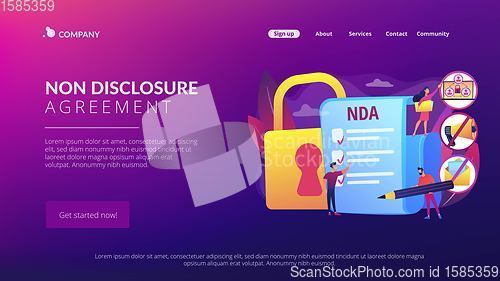 Image of Nondisclosure agreement concept landing page
