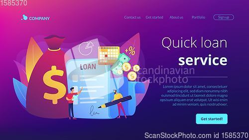 Image of Loan disbursement concept landing page