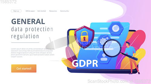 Image of General data protection regulation concept landing page.