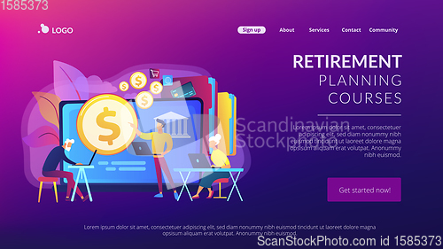 Image of Financial literacy of retirees concept landing page.