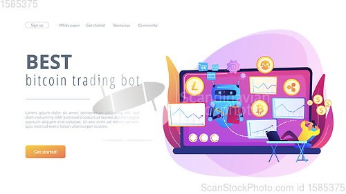 Image of Crypto trading bot concept landing page