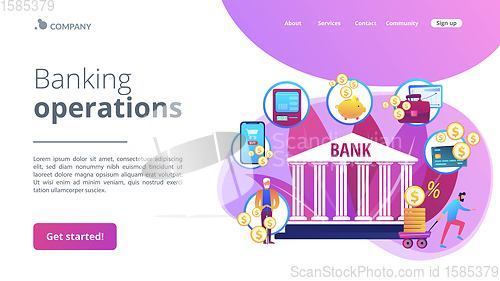 Image of Banking operations concept landing page