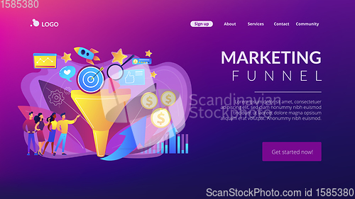 Image of Marketing funnel concept landing page.