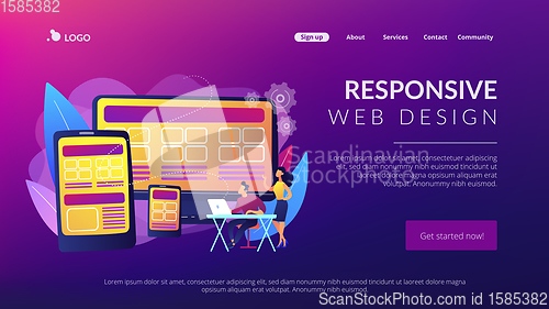 Image of Responsive web design concept landing page.