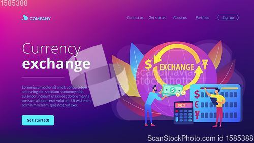 Image of Currency exchange concept landing page