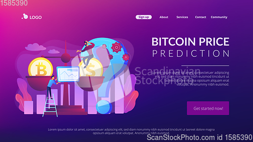 Image of Bitcoin price prediction concept landing page