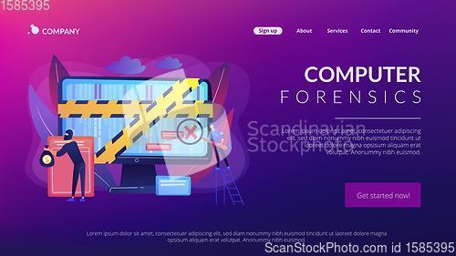 Image of Computer forensics concept landing page