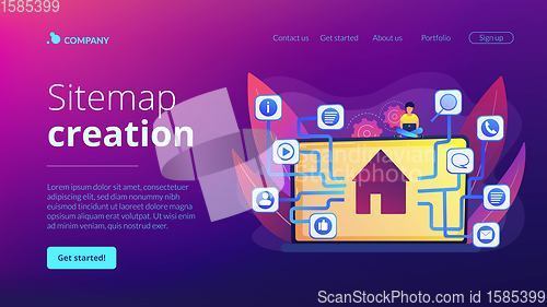 Image of Sitemap creation concept landing page