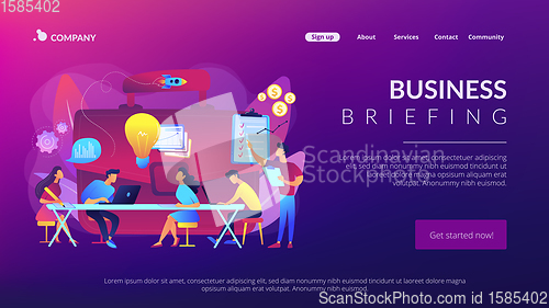 Image of Business briefing concept landing page