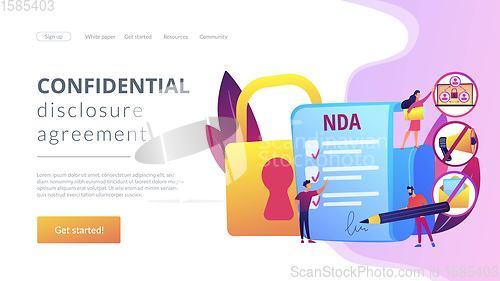 Image of Nondisclosure agreement concept landing page