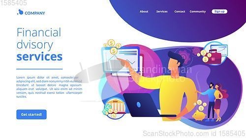 Image of Financial adviser concept landing page