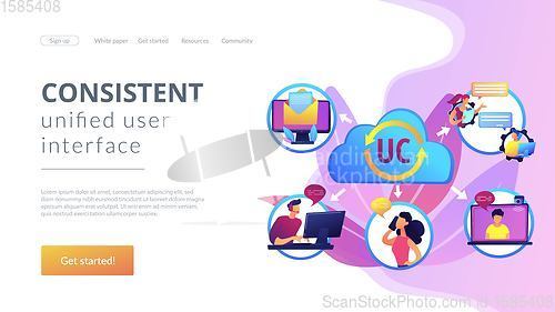 Image of Unified communication concept landing page