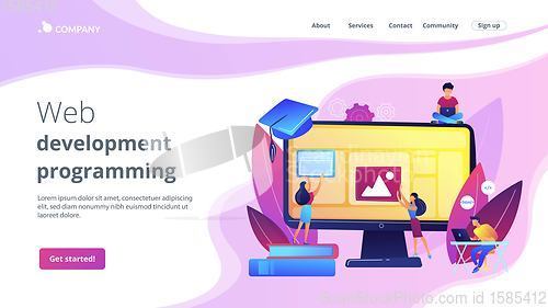 Image of Web development courses concept landing page