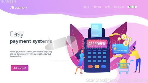 Image of Payment processing concept landing page