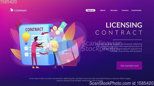 Image of Licensing contract concept landing page