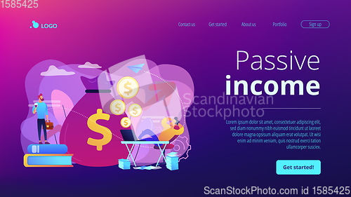 Image of Passive income concept landing page.