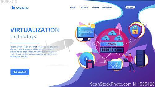 Image of Virtualization technology concept landing page