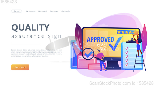 Image of High quality sign concept landing page