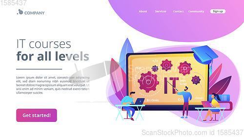 Image of Information technology courses concept landing page